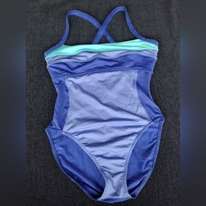 VTG One Piece Swimsuit Solid Yellow Size 14 90s Sessa USA